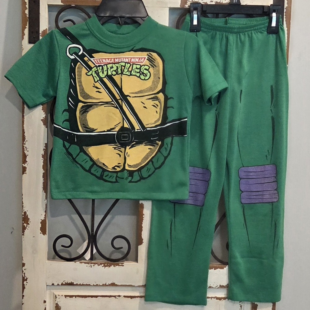 Vtg 1980s TMNT Teenage Mutant Ninja Turtles Donatello Pajama Set Boys 6-7 USA